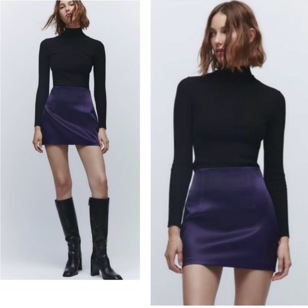 Zara Satin Mini Skirt